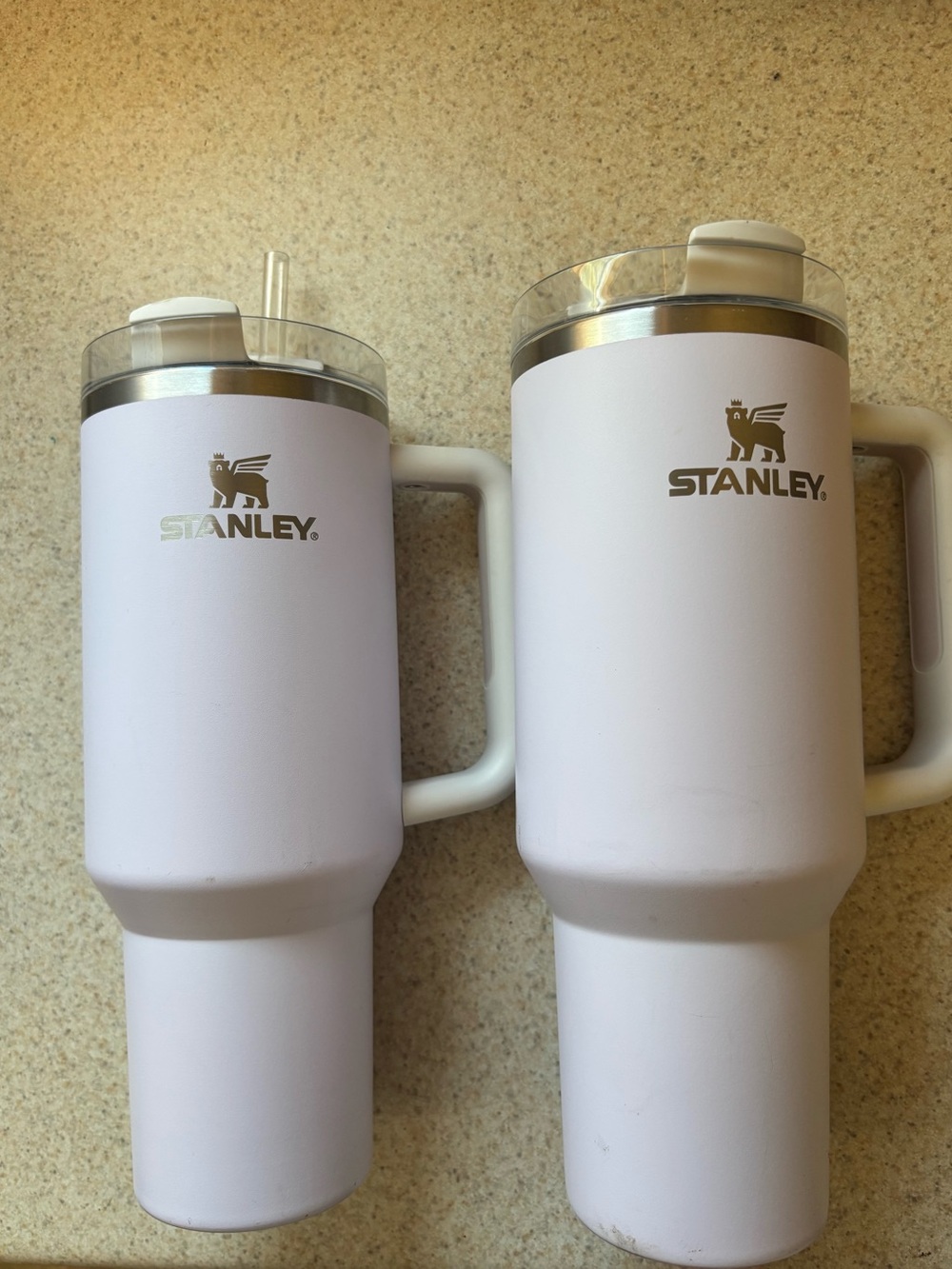 Stanley 2 Pack Light Purple And Silver 40oz Tumblers with Handles